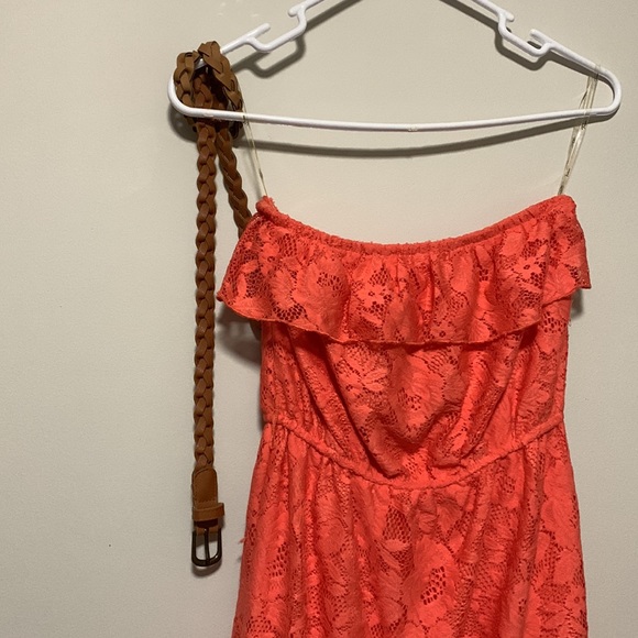 High-Low Maxi Dress Color: Orange Lace,Size: Small,Brand: Trixxi - Picture 2 of 2
